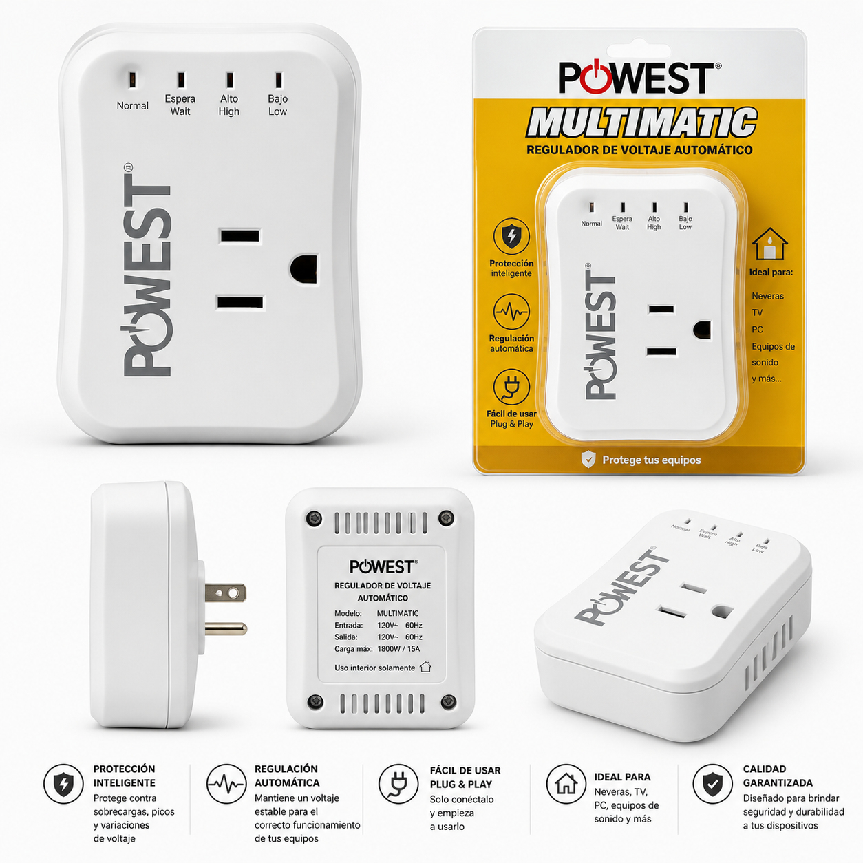 Protector De Voltaje Pc Tv Xbox Play Multimatic Powest 120v