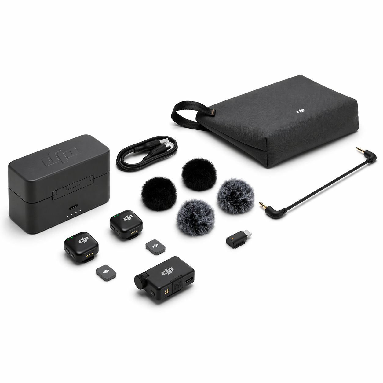 Mini micrófono DJI (2 transmisores + 1 receptor + estuche de carga)