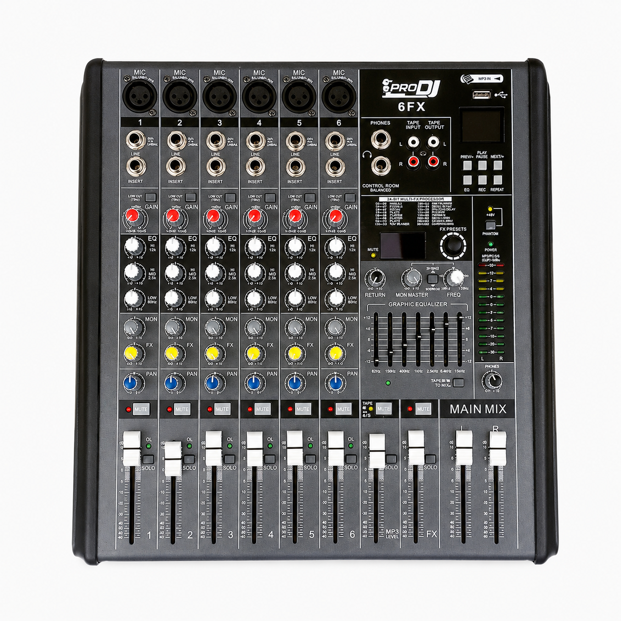Mezclador análogo 6FX PRO DJ 6 canales