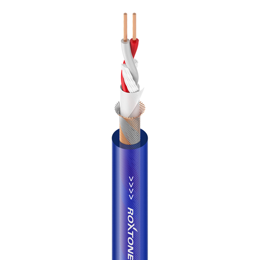 MC080 Cable de micrófono azul trasparentoso mate - 23AWG - 2 x 0,25 mm²