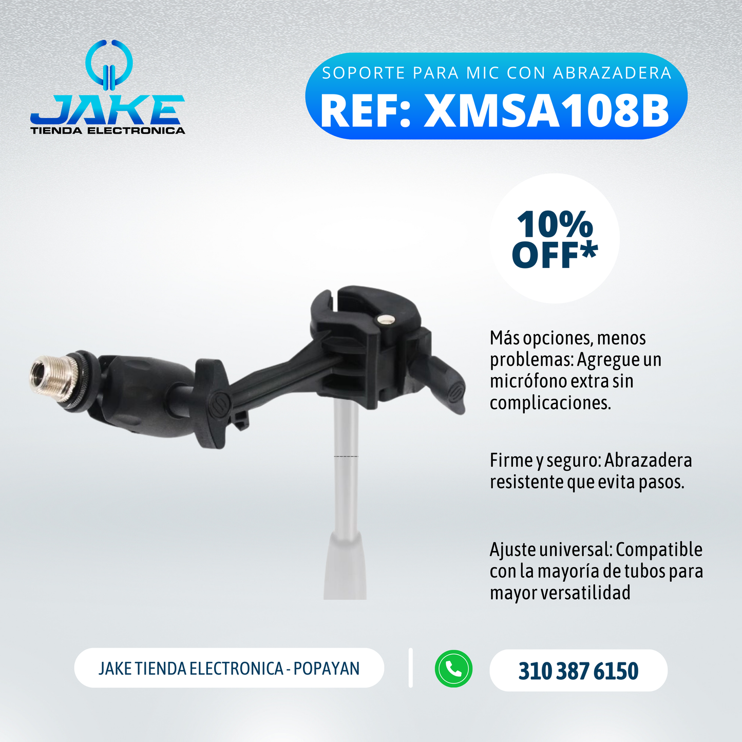Base Para Micrófono con Abrazadera  XMSA108B