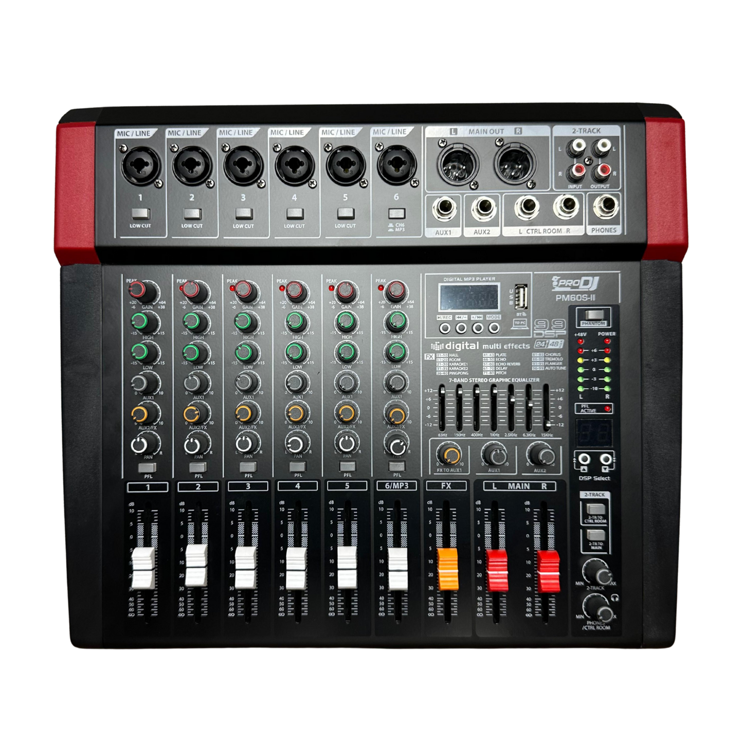 PM60S-II CONSOLA PRO DJ PASIVA 6 CANALES
