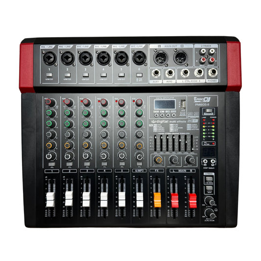 PM60S-II CONSOLA PRO DJ PASIVA 6 CANALES