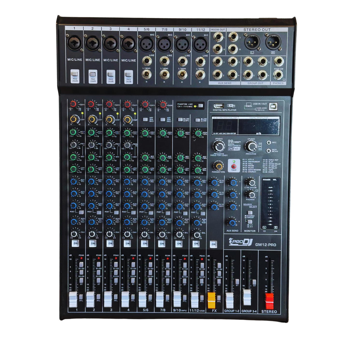 GM12 CONSOLA PRO DJ PROFESIONAL 8 CANALES