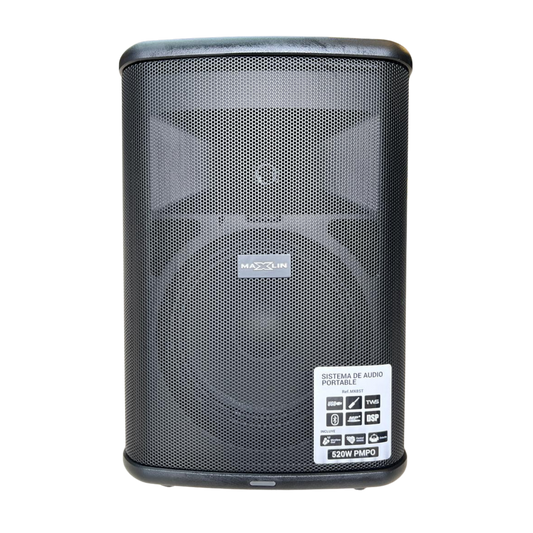 MX8ST PARLANTE MAXLIN RECARGABLE DE 8 PULGADAS CON MORRAL Y 2 MICROFONOS