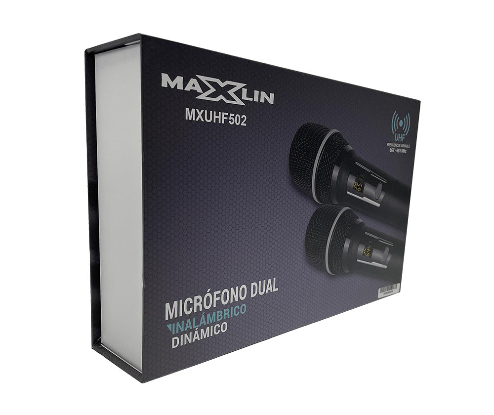 Micrófono Inalámbrico De Mano Doble Maxlin MXUHF502