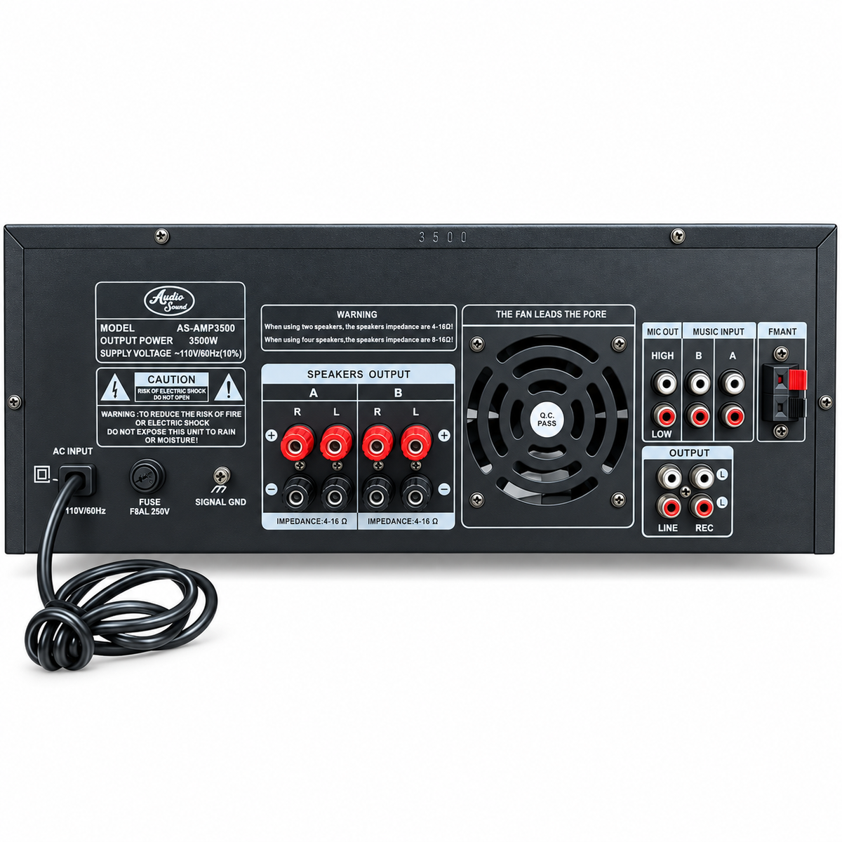 Amplificador De Sonido Audio Sound 3500w Potente Bluetooth