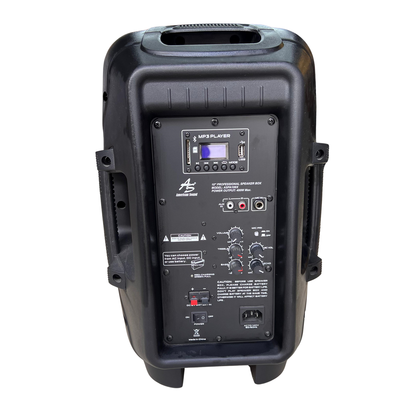Cabina Recargable American Sound 10 pulgadas AS-PA108X