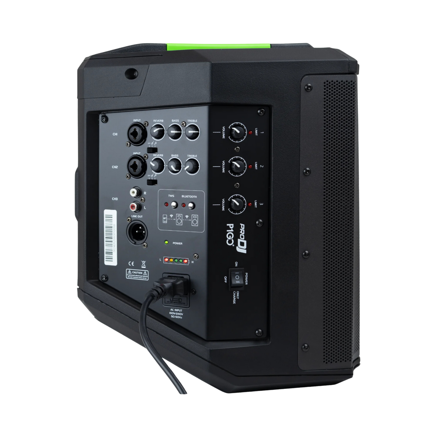 P1GO ALTAVOZ PRO DJ RECARGABLE 6.5" BLUETOOTH