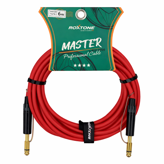 MGJJ110L0060 CABLE PARA INSTRUMENTO 1 PLUG 6.3MN X LADO TRANSPARENTE ROJO 6MT