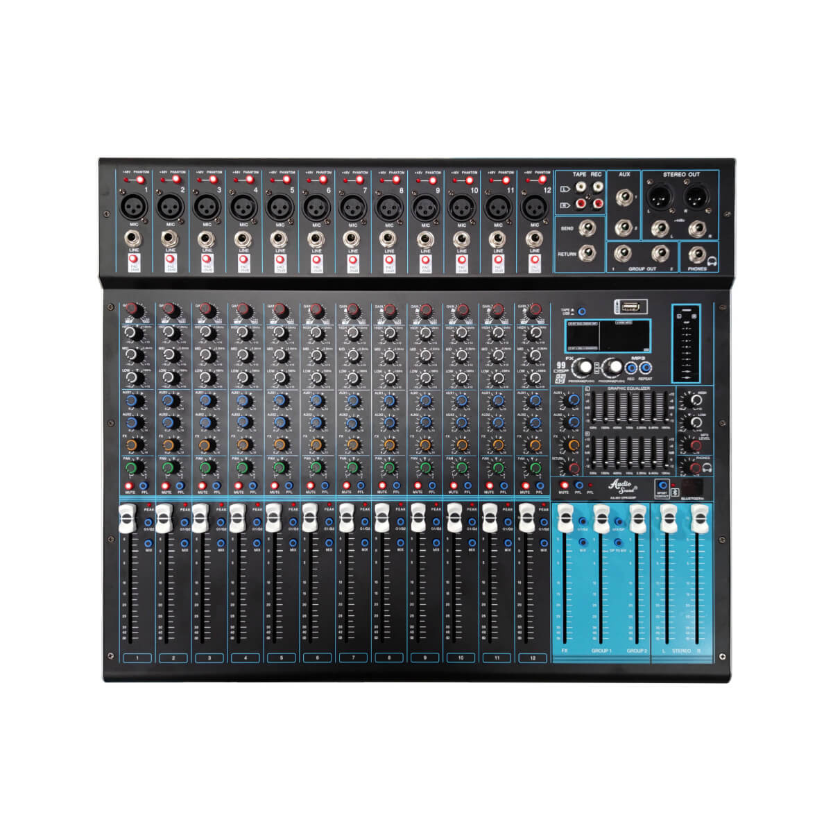 MIXER O CONOSOLA AS MX12PRODSP AUDIO SOUND DE 12 CANALES