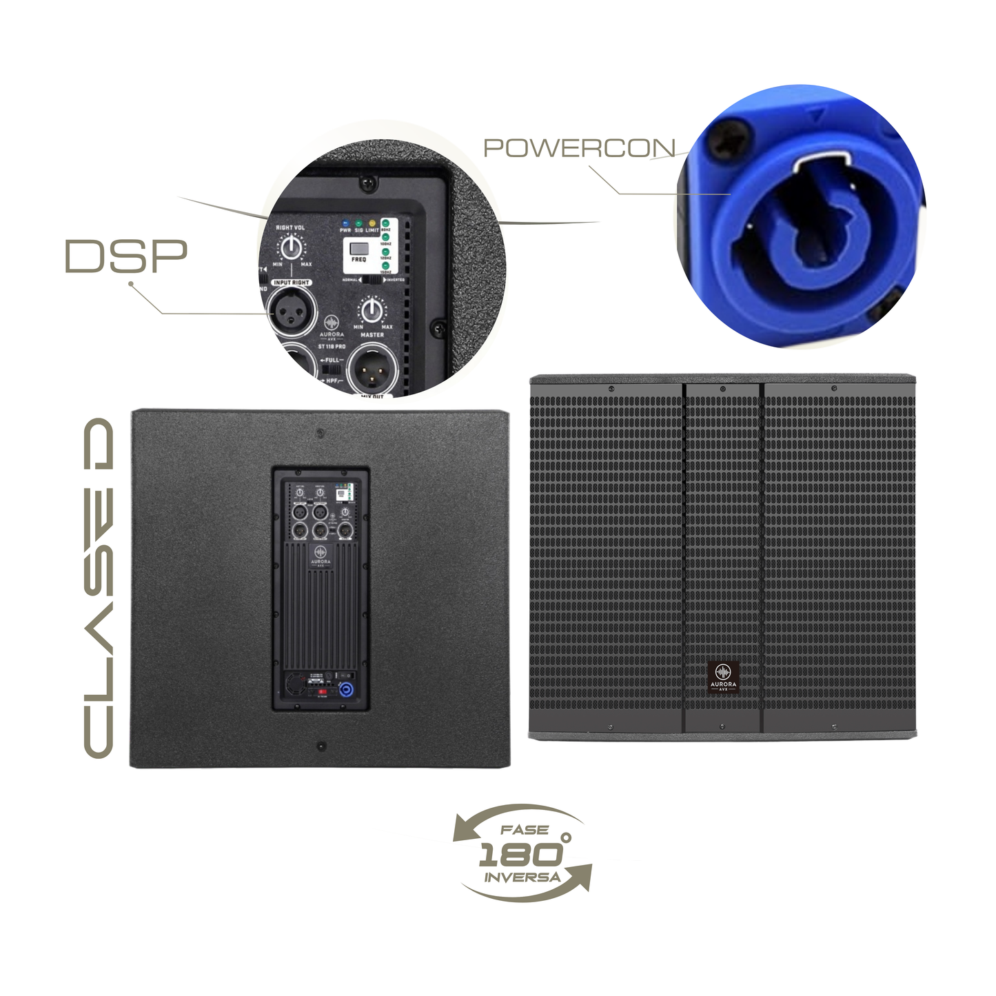 ST118PRO BAJO DE 18 PULGADAS AURORA 1000W RMS