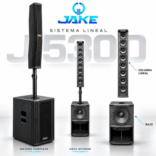 SISTEMA LINEAL ACTIVO JYR J5300 2 SUBOOFER 10" Y 8 MEDIOS 4"
