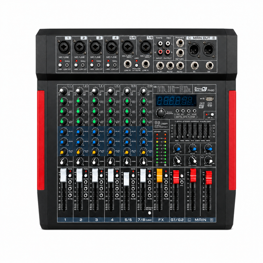 PH80 CONSOLA PRO DJ PASIVA 8 CANALES