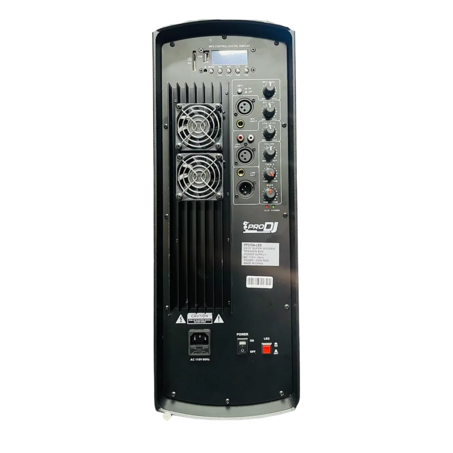 PP215A-LED CABINA DOBLE PARLANTE DE 15 PULGADAS PRODJ CON LUCES