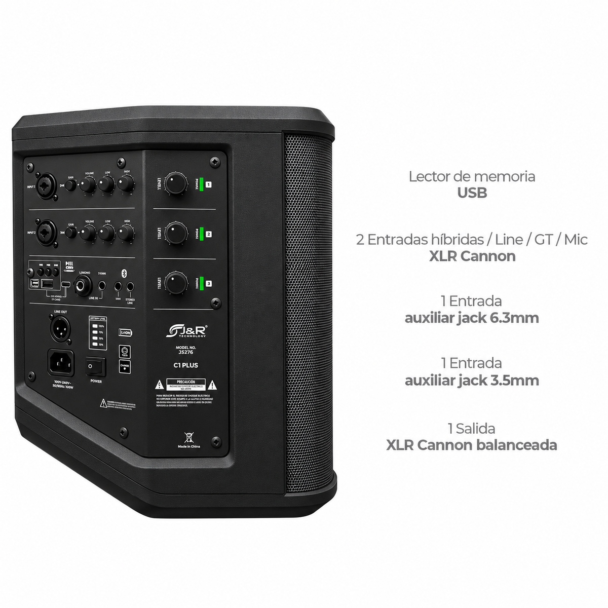 CABINA DE AUDIO RECARGABLE NEGRA PLUS 6.5 PULGADAS  J5276 N