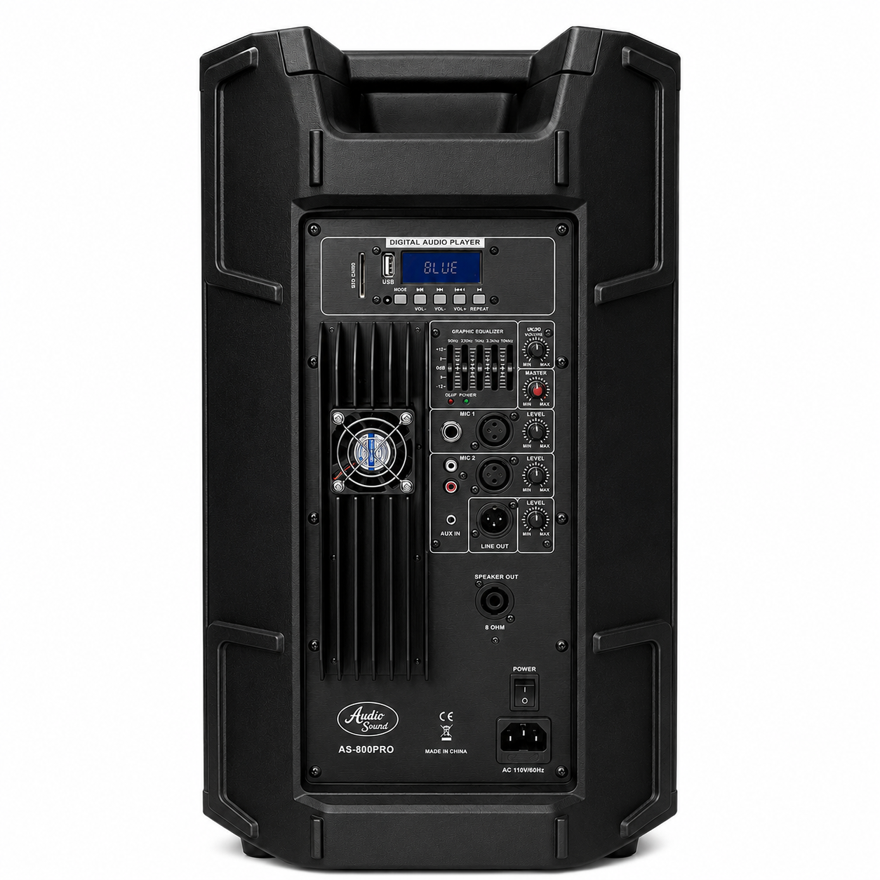 CABINA AUDIO SOUND ACTIVA DE 10 PULGADAS USB USB, FM, BLUET, DE 8 PULGADAS AS-800PRO