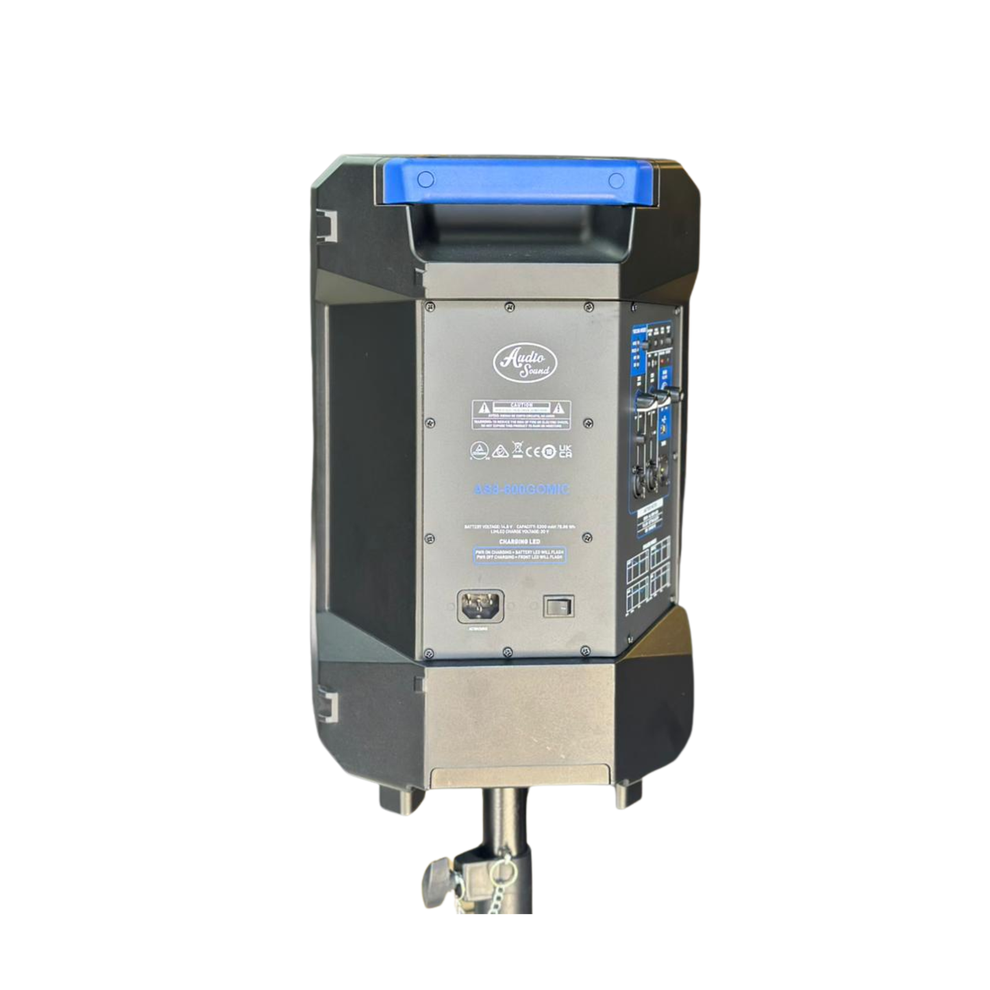 AS8-600GOMIC CABINA RECARGABLE 8" AUDIO SOUND CON 2 MICROFONOS INALAMBRICOS