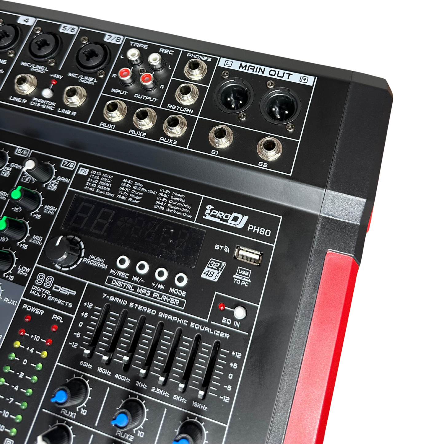 PH80 CONSOLA PRO DJ PASIVA 8 CANALES