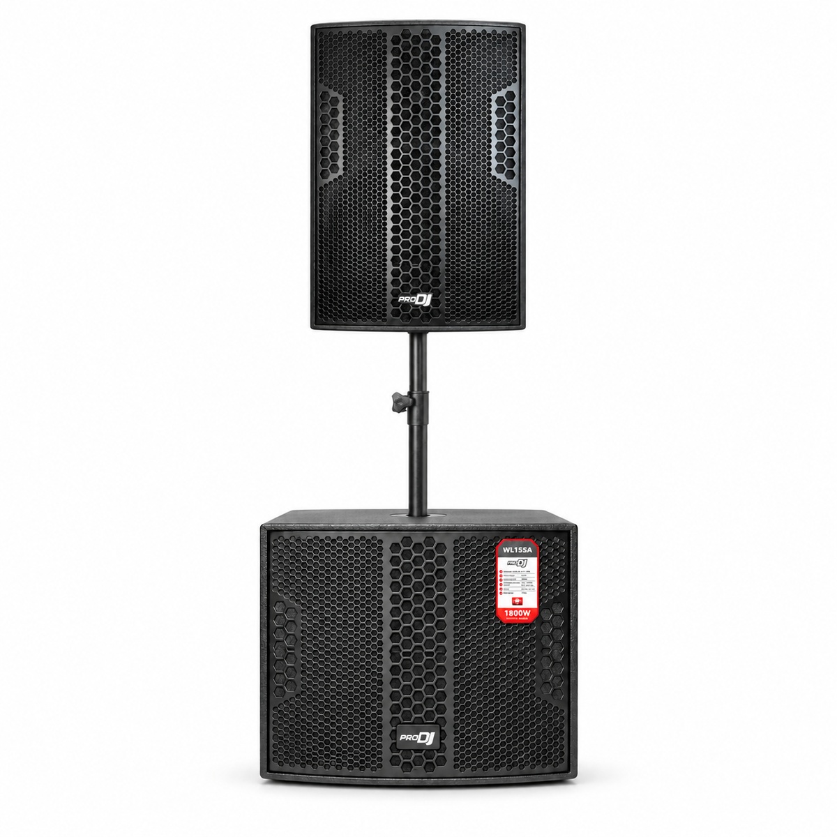 Combo Pro DJ cabina activa WL12DSP de 12 bajo activo WL15SA de 15  soporte SP-14BS