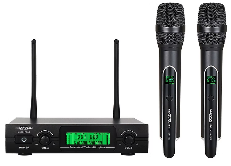 Micrófono Inalámbrico De Mano Doble Maxlin MXUHF602