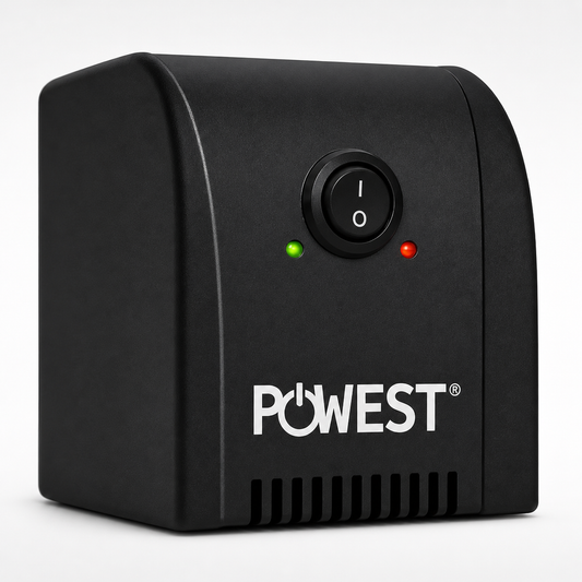 Regulador De Voltaje Powest 2200VA 8 Tomas LED Para Hogar Y Oficina