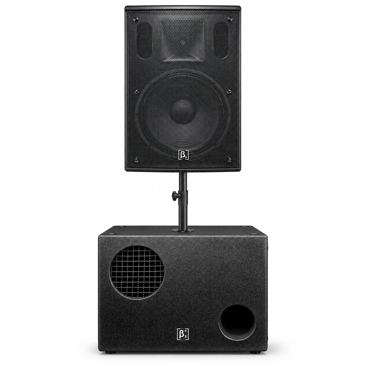 Combo Beta Three N12A/MP3-II de 12 + bajo activo EB115 de 15 + soporte SP-14BS y cable XLR de 3 metros