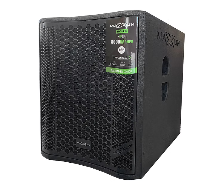 Maxlin MX18SUB BAJO Activo 18 pulgadas Bajo Amplificado 8000w