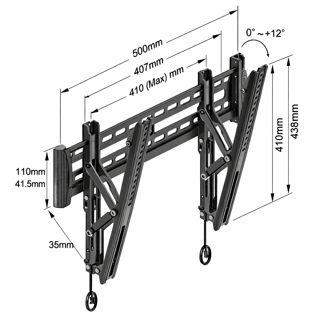 Soporte Pared Mundial C2T Inclinable TV 32 a 70 Negro
