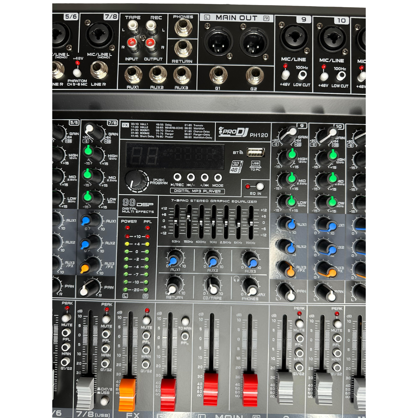 PH120 CONSOLA PRO DJ PASIVA 12 CANALES