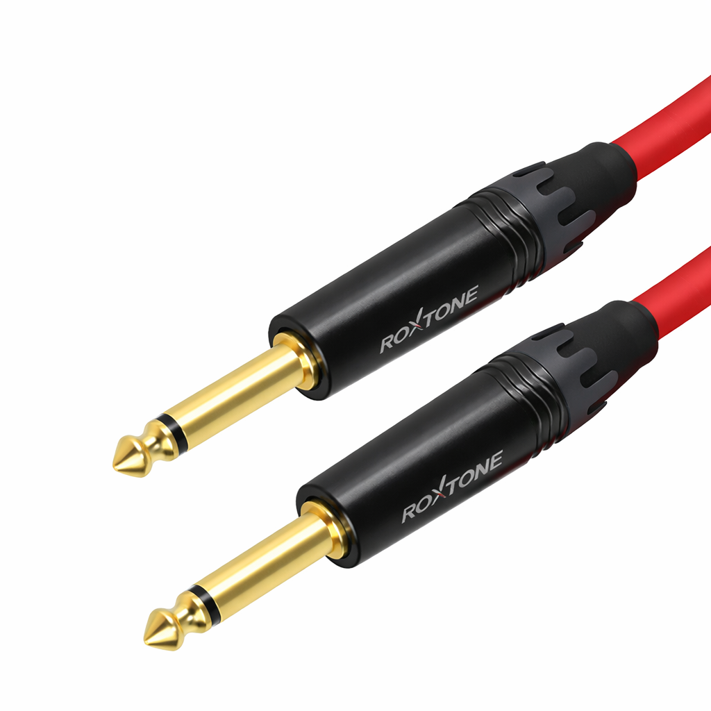MGJJ110L0060 CABLE PARA INSTRUMENTO 1 PLUG 6.3MN X LADO TRANSPARENTE ROJO 6MT