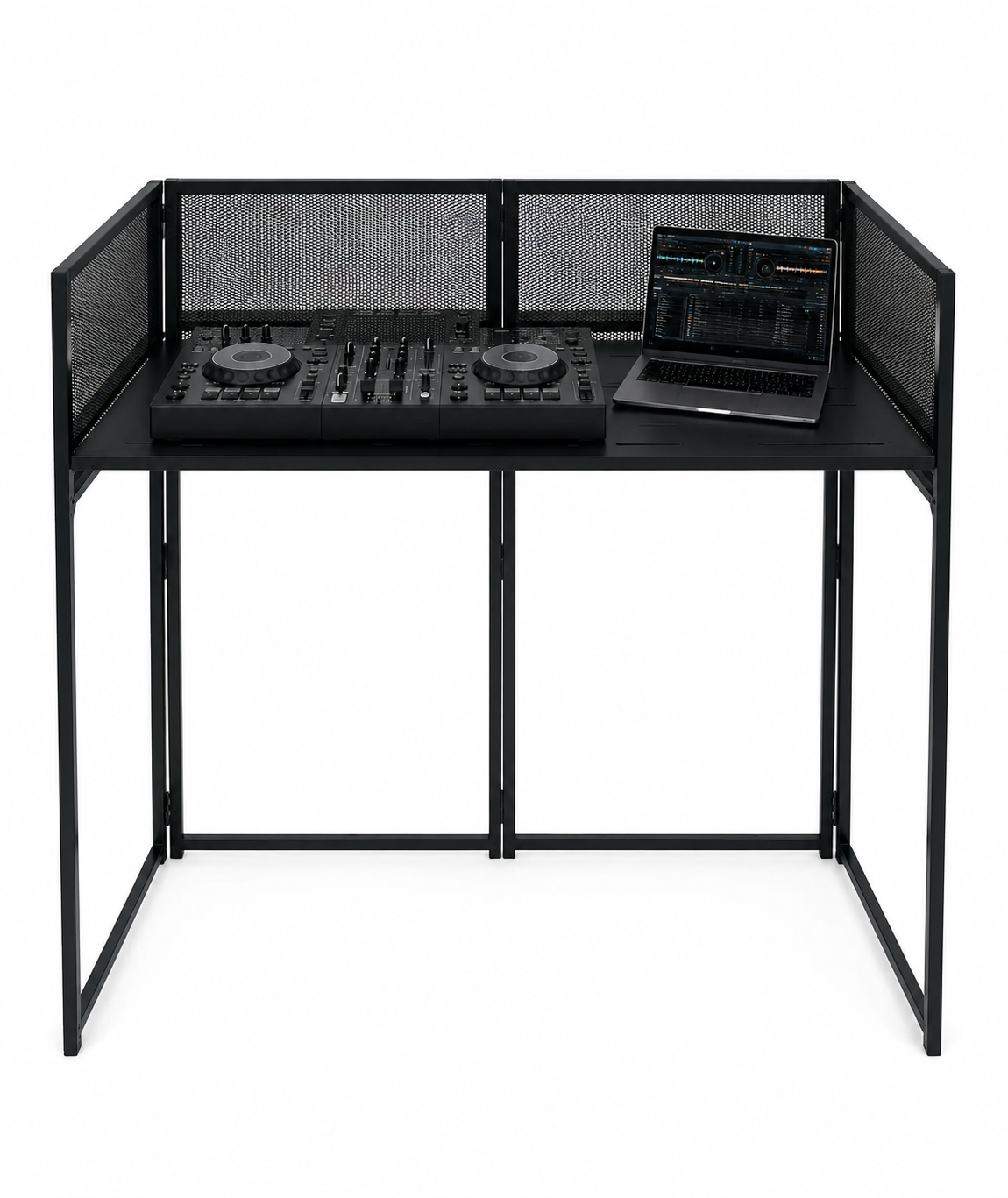 XKS511B Mesa Para DJ metalica Negra plegable
