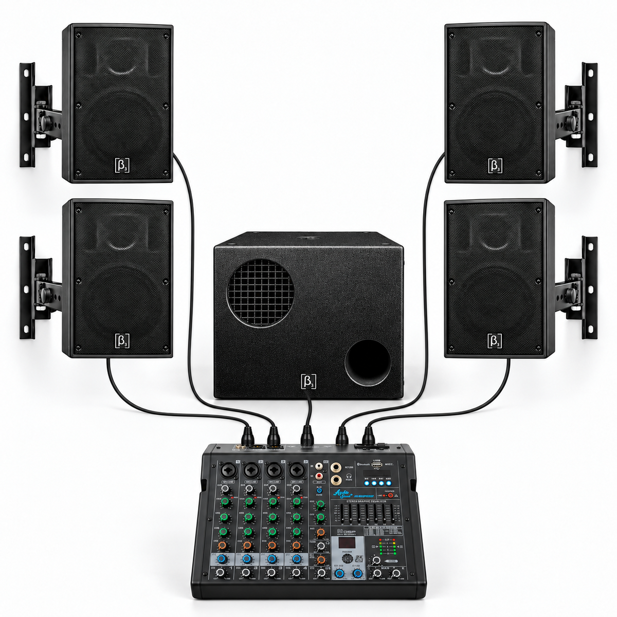 COMBO BETA 3 PARA SALON DE EVENTOS 4 N10A + EB118 BAJO DE 18 PULGADAS