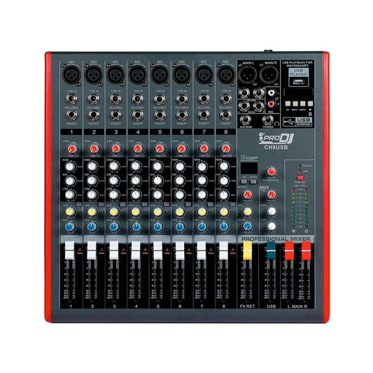 Mezclador CH8 USB PRO DJ análogo 8 entradas