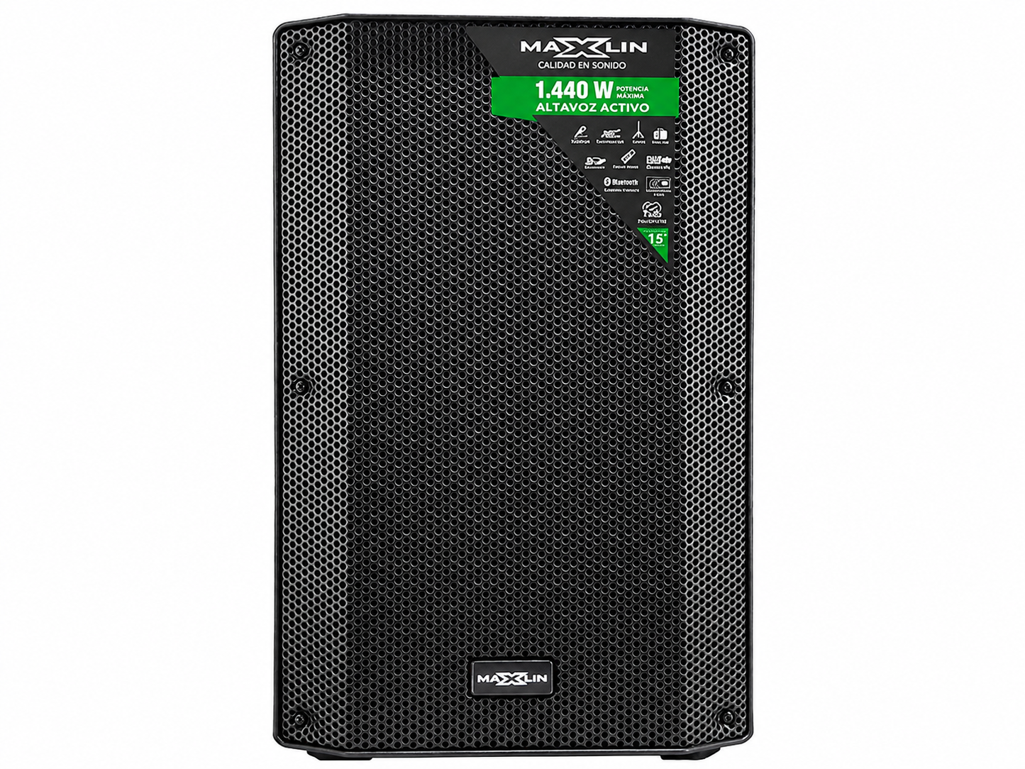 MX15Z COMBO MAXLIN CABINA DE 15 PULGADAS CON BASE Y MICROFONO