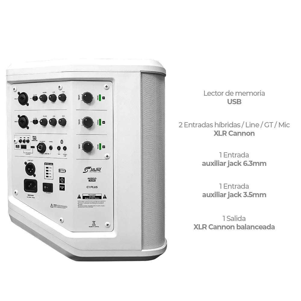 CABINA DE AUDIO RECARGABLE BLANCA C1 PLUS 6.5 PULGADAS  J5276