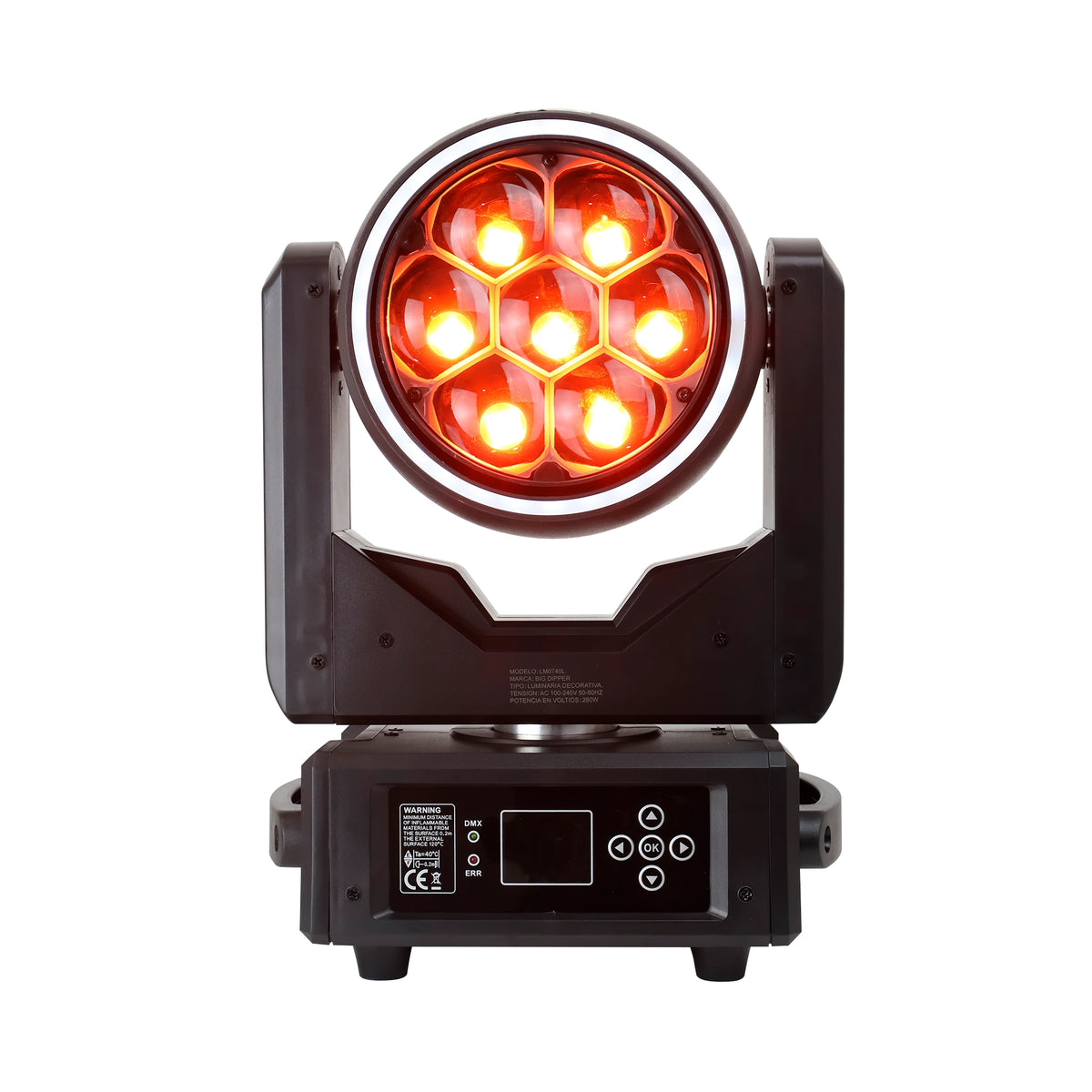 Cabeza Móvil BIG DIPPER LM0740L 7x40W RGBW Bee Eye Zoom Beam Wash