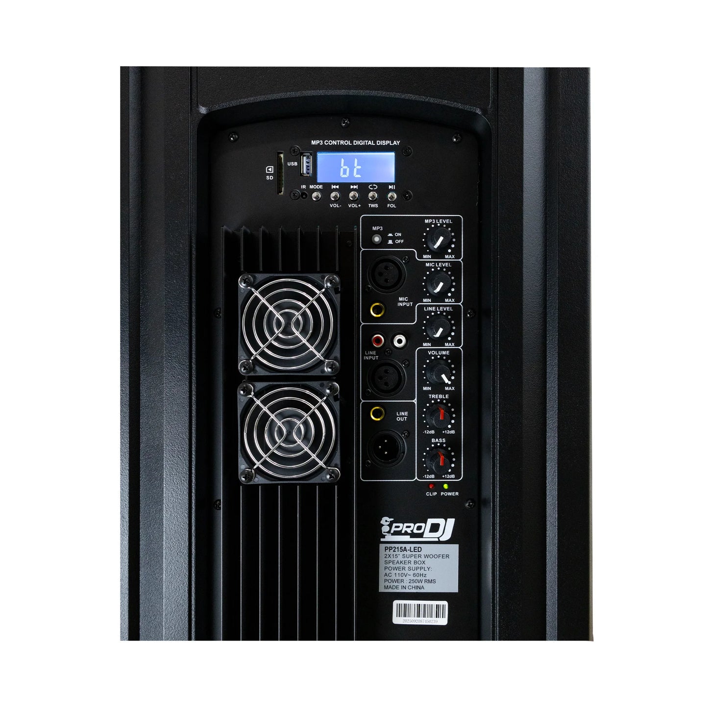 PP215A-LED CABINA DOBLE PARLANTE DE 15 PULGADAS PRODJ CON LUCES