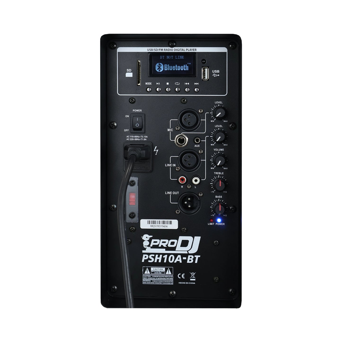 PSH10A-BT CABINA ACTIVA PRO DJ 10 PULGADAS  BLUETOOTH/USB/FM 200W RMS