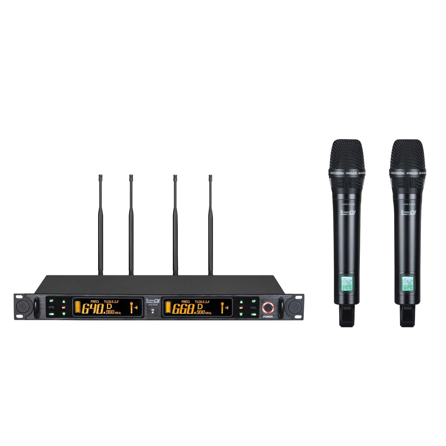 Kit micrófonos UHV-822M PRO DJ inalámbricos