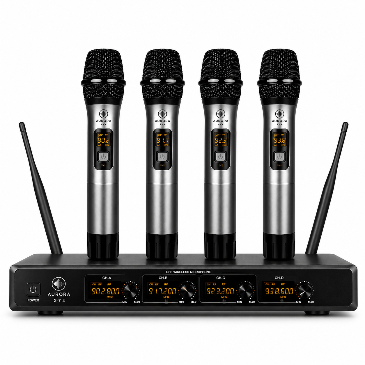 X-7-4 MICROFONOS INALAMBRICOS X4 DOBLE ANTENA
