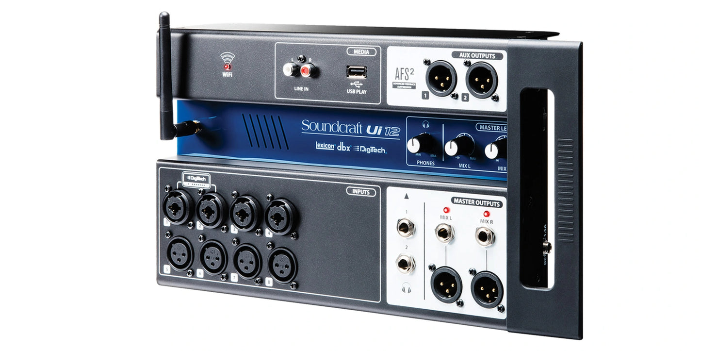 Mezclador digital de 12 canales con control inalámbrico Ui12